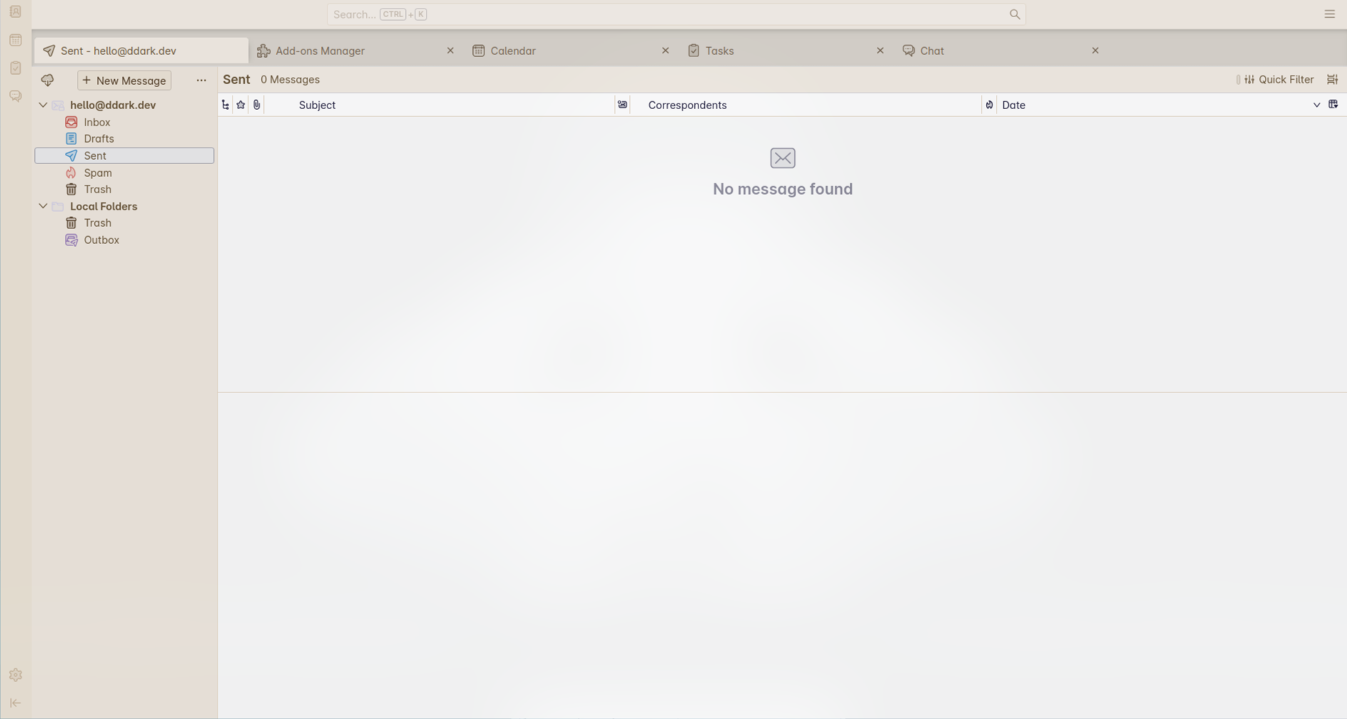 Thunderbird — browser theme design experiment by Dmitrii Dark