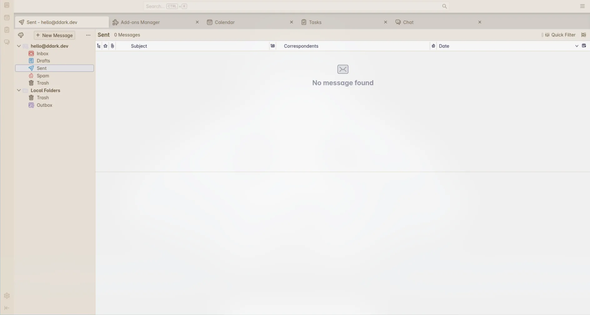 Thunderbird — browser theme design experiment by Dmitrii Dark